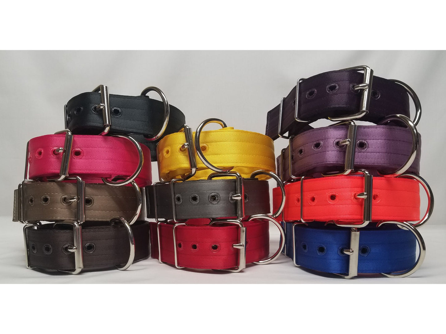 2" 5-Ply Seat Belt Heavy Duty Dog Collar for Pit Bulls & Large Breeds