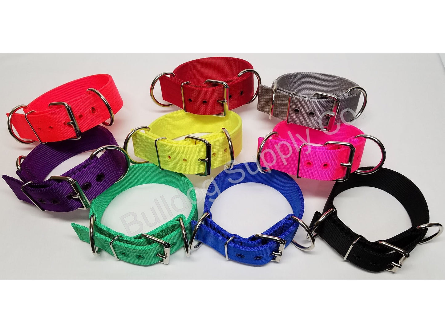 2" Treadmill 3-Ply Nylon Heavy Duty Dog Collar for Pit Bulls & Large Breeds