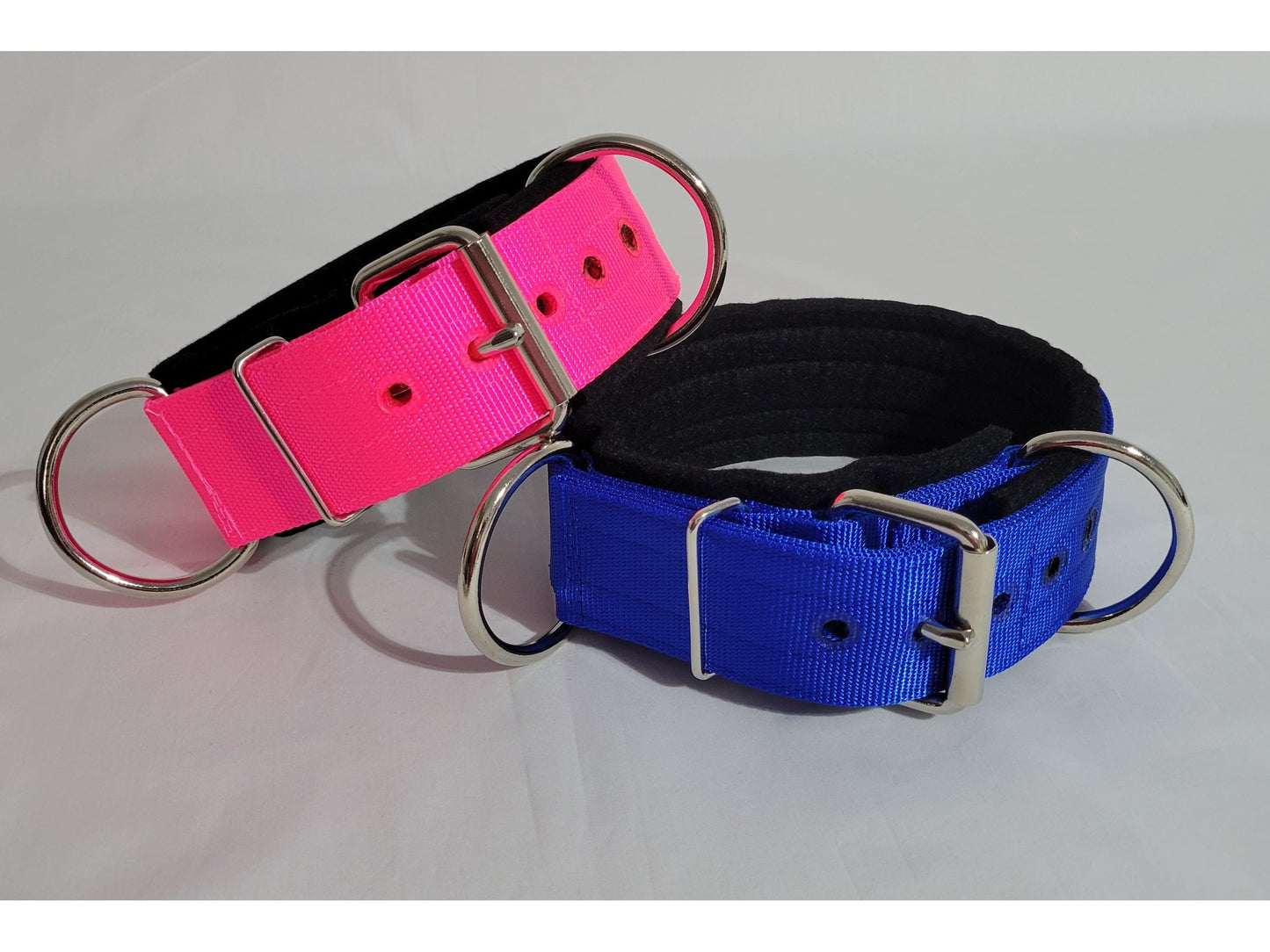 2" Treadmill 3-Ply Black Padded Nylon Heavy Duty Dog Collar for Pit Bulls & Large Breeds