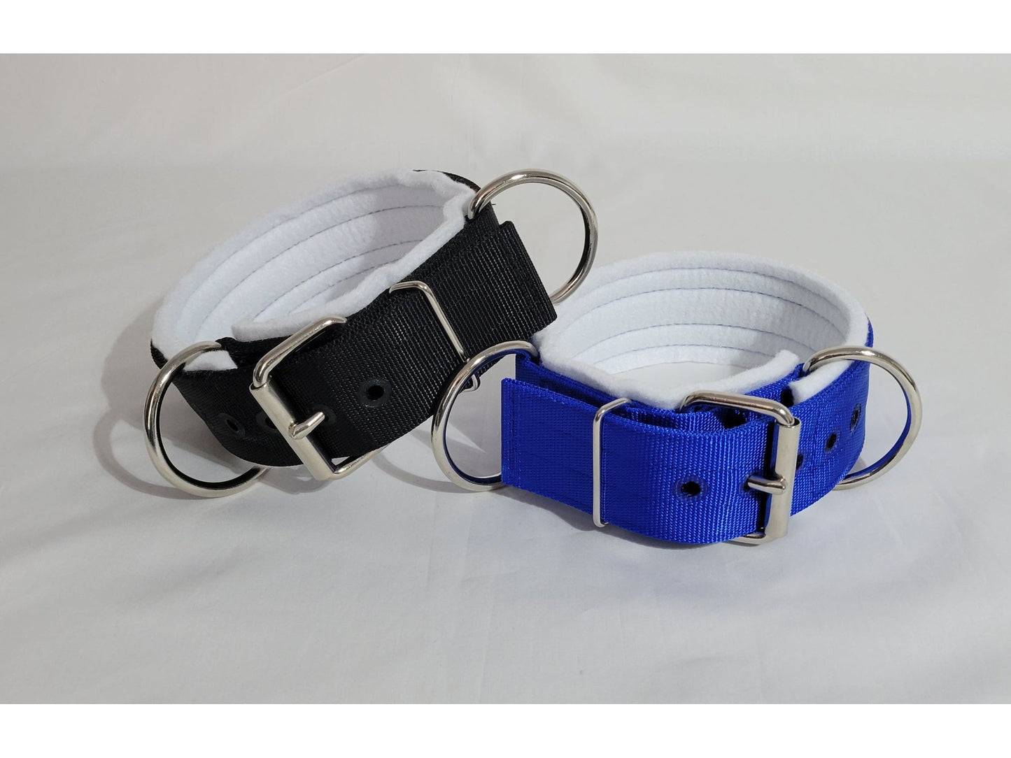 2" Treadmill 3-Ply White Padded Nylon Heavy Duty Dog Collar for Pit Bulls & Large Breeds