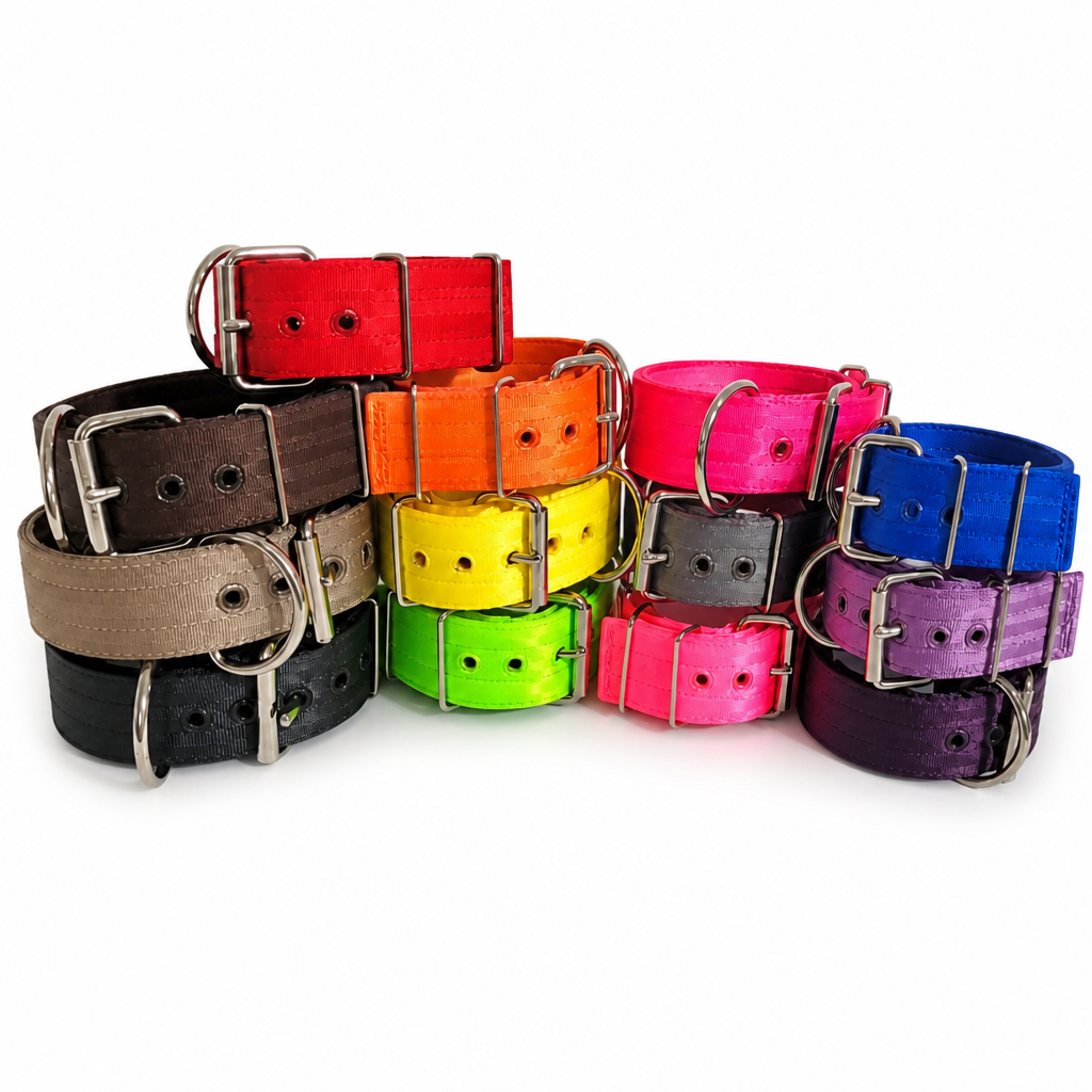 2" 5-Ply Seat Belt Heavy Duty Dog Collar for Pit Bulls & Large Breeds