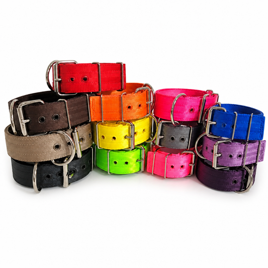 2" 5-Ply Seat Belt Heavy Duty Dog Collar for Pit Bulls & Large Breeds